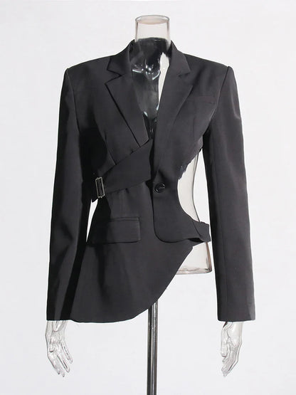 Bell Asymmetric Cutout Blazer